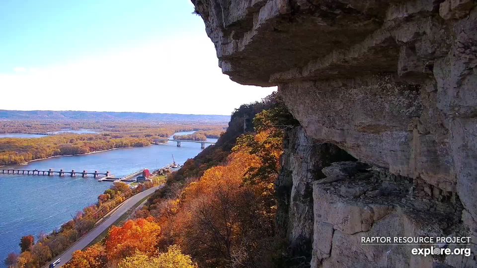 October 23, 2024: Autumn is painting the hills red and gold at Great Spirit Bluff. I love this view from our new camera!